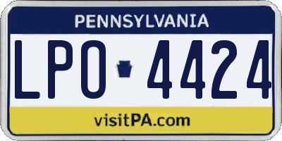PA license plate LPO4424