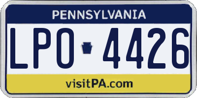 PA license plate LPO4426