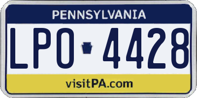 PA license plate LPO4428