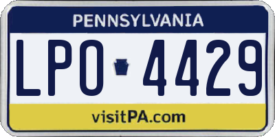 PA license plate LPO4429