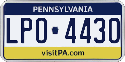 PA license plate LPO4430