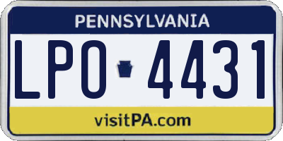 PA license plate LPO4431