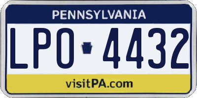 PA license plate LPO4432