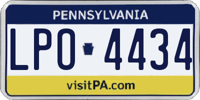 PA license plate LPO4434