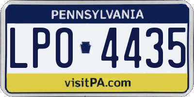 PA license plate LPO4435