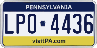 PA license plate LPO4436