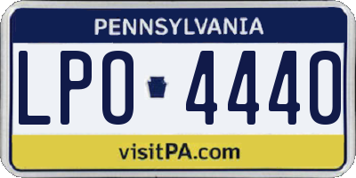 PA license plate LPO4440