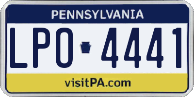 PA license plate LPO4441