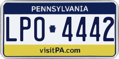 PA license plate LPO4442