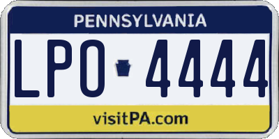 PA license plate LPO4444