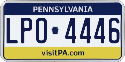 PA license plate LPO4446