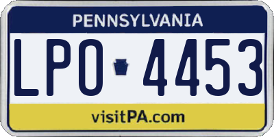 PA license plate LPO4453