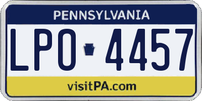 PA license plate LPO4457