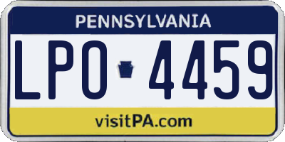 PA license plate LPO4459