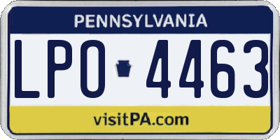 PA license plate LPO4463