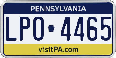 PA license plate LPO4465