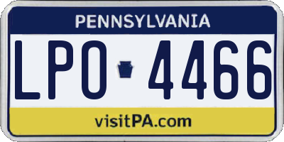 PA license plate LPO4466