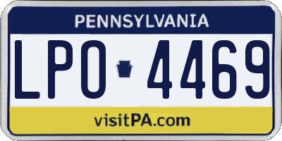 PA license plate LPO4469