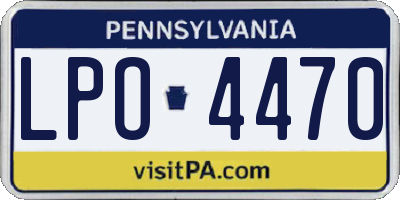 PA license plate LPO4470