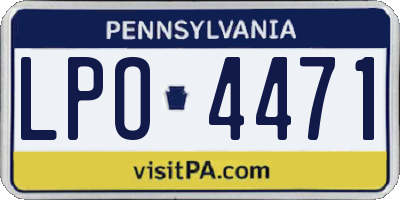 PA license plate LPO4471