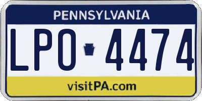 PA license plate LPO4474