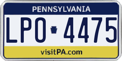 PA license plate LPO4475