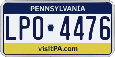PA license plate LPO4476
