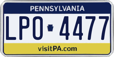 PA license plate LPO4477