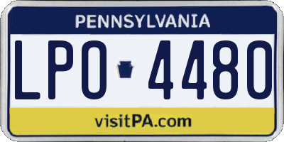 PA license plate LPO4480