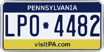 PA license plate LPO4482