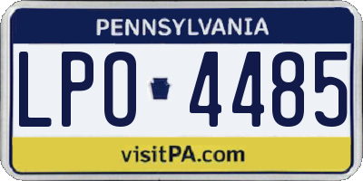 PA license plate LPO4485