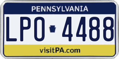PA license plate LPO4488