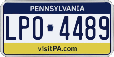 PA license plate LPO4489