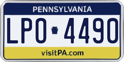 PA license plate LPO4490