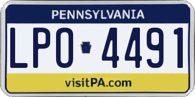 PA license plate LPO4491