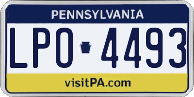 PA license plate LPO4493