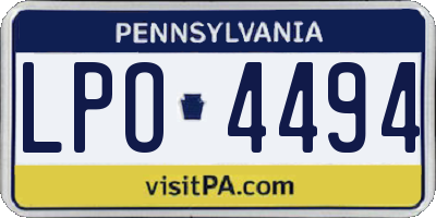 PA license plate LPO4494
