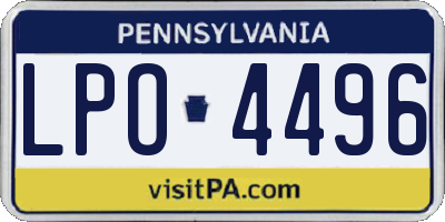 PA license plate LPO4496