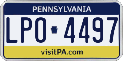 PA license plate LPO4497
