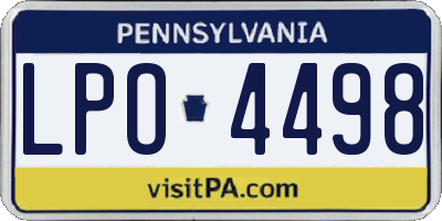 PA license plate LPO4498