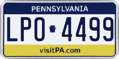 PA license plate LPO4499
