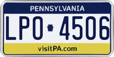 PA license plate LPO4506