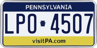 PA license plate LPO4507