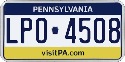 PA license plate LPO4508
