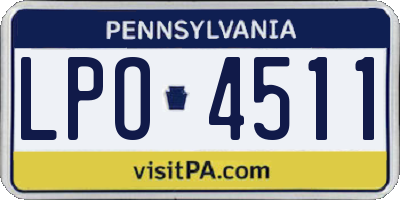 PA license plate LPO4511