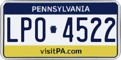 PA license plate LPO4522