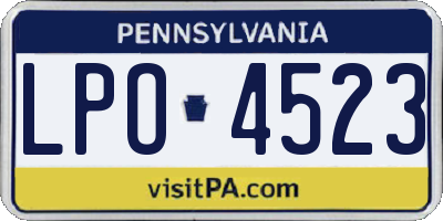 PA license plate LPO4523