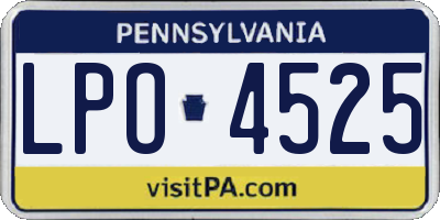 PA license plate LPO4525