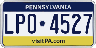 PA license plate LPO4527