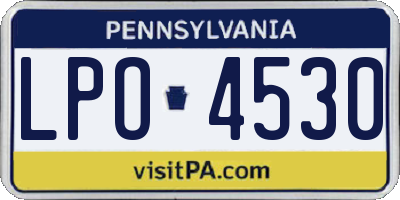 PA license plate LPO4530